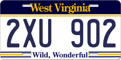 WV license plate 2XU902