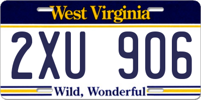 WV license plate 2XU906