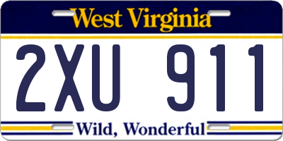 WV license plate 2XU911