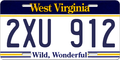 WV license plate 2XU912