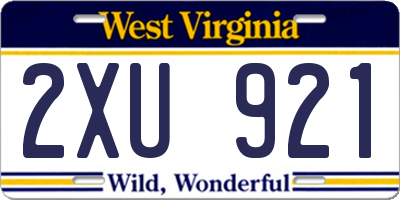 WV license plate 2XU921