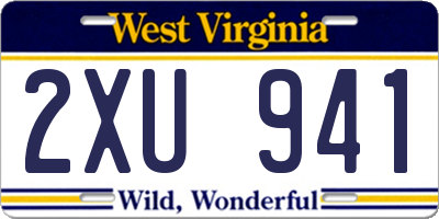 WV license plate 2XU941