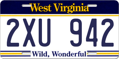 WV license plate 2XU942