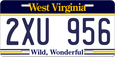 WV license plate 2XU956