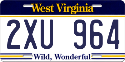 WV license plate 2XU964