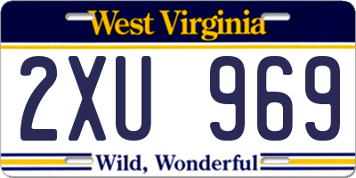 WV license plate 2XU969