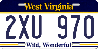 WV license plate 2XU970