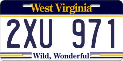 WV license plate 2XU971