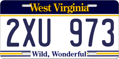 WV license plate 2XU973