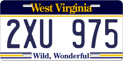 WV license plate 2XU975