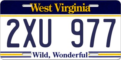 WV license plate 2XU977