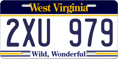 WV license plate 2XU979