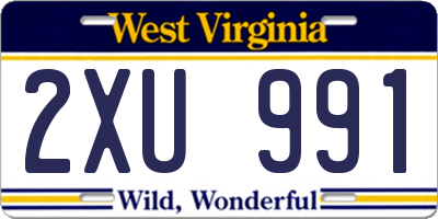 WV license plate 2XU991