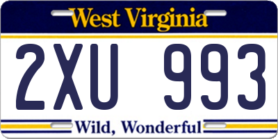 WV license plate 2XU993