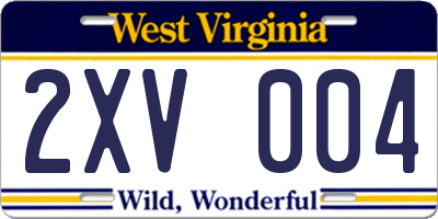 WV license plate 2XV004
