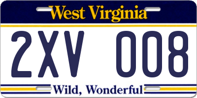 WV license plate 2XV008