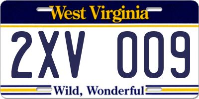 WV license plate 2XV009