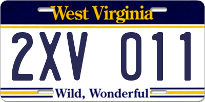 WV license plate 2XV011