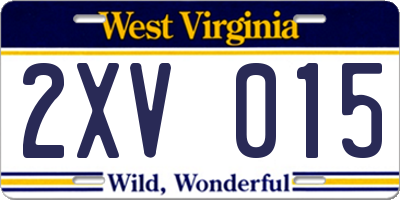 WV license plate 2XV015