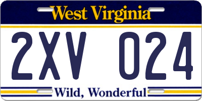 WV license plate 2XV024