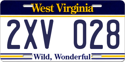 WV license plate 2XV028