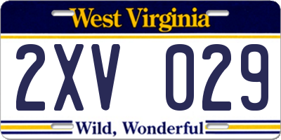 WV license plate 2XV029