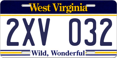WV license plate 2XV032