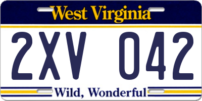 WV license plate 2XV042