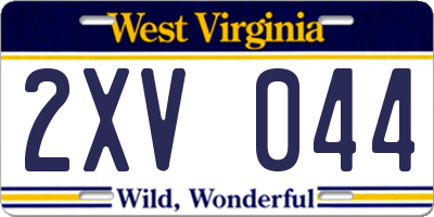 WV license plate 2XV044
