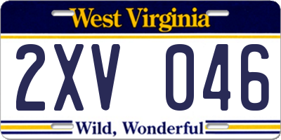 WV license plate 2XV046