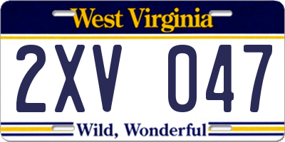 WV license plate 2XV047