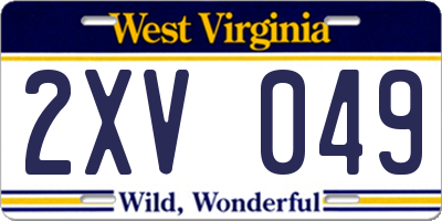 WV license plate 2XV049
