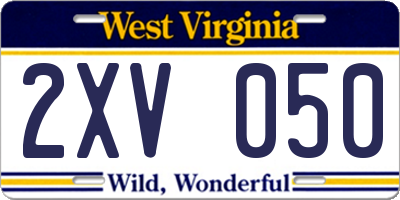 WV license plate 2XV050