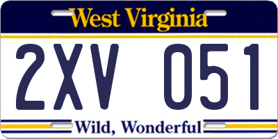 WV license plate 2XV051