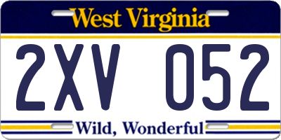 WV license plate 2XV052