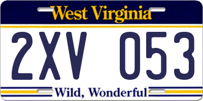 WV license plate 2XV053