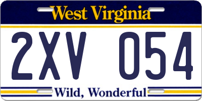 WV license plate 2XV054