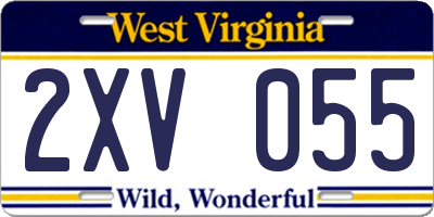 WV license plate 2XV055