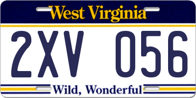 WV license plate 2XV056