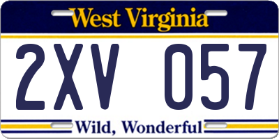 WV license plate 2XV057