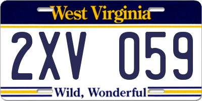 WV license plate 2XV059