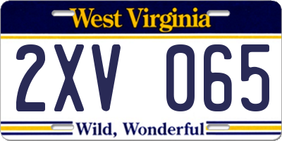 WV license plate 2XV065