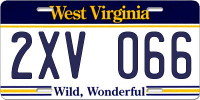 WV license plate 2XV066
