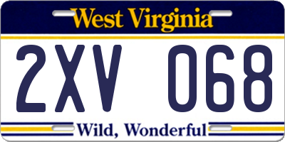 WV license plate 2XV068