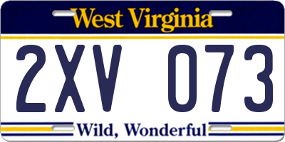 WV license plate 2XV073