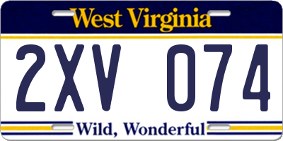 WV license plate 2XV074