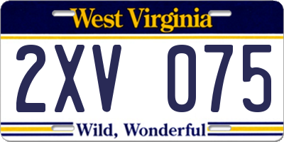 WV license plate 2XV075