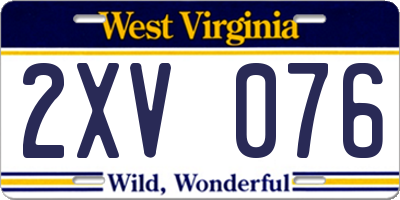 WV license plate 2XV076