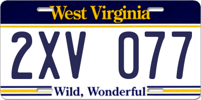 WV license plate 2XV077
