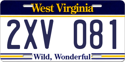 WV license plate 2XV081